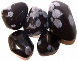 Large Tumble Stones - Obsidian Snowflake