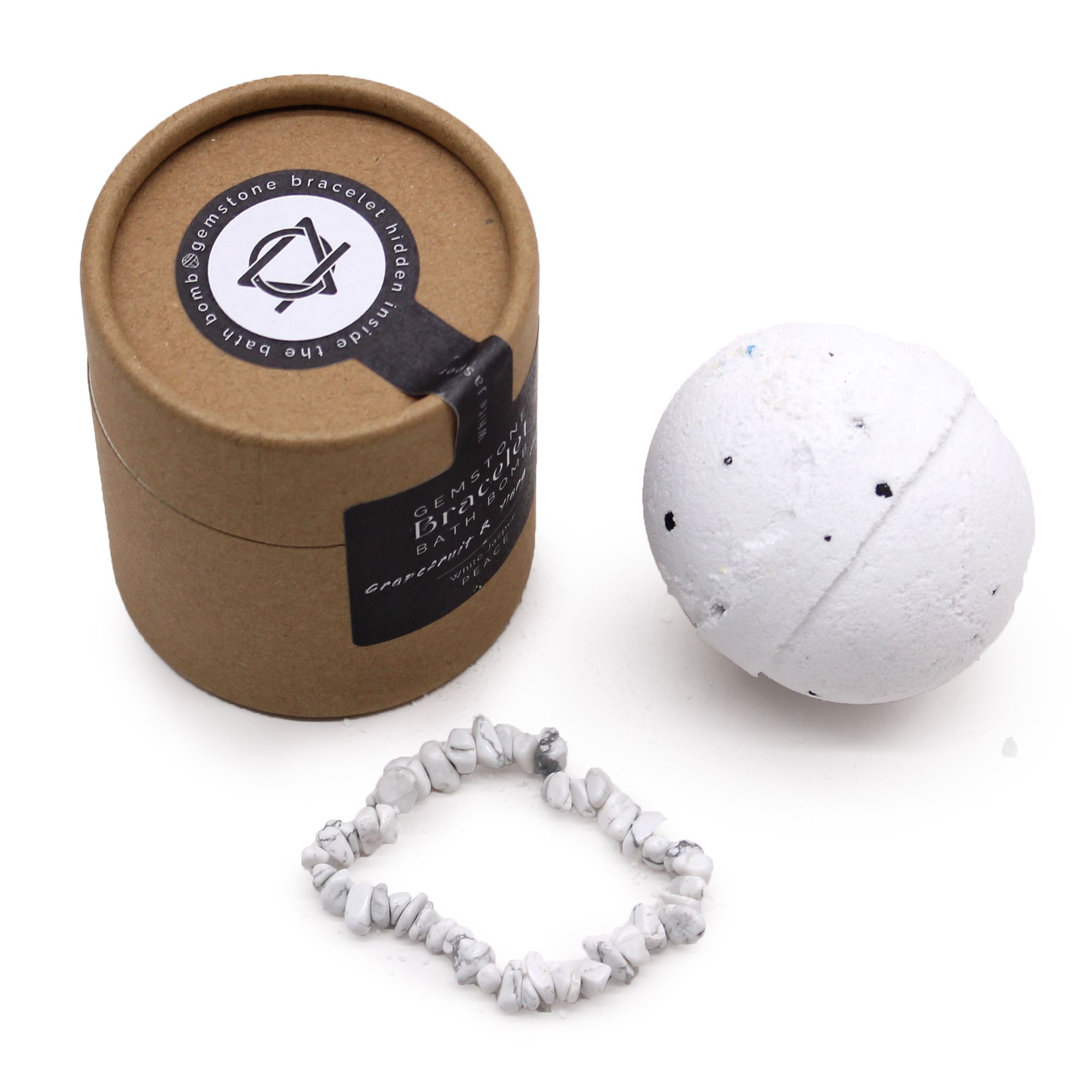 White Jasper Gemstone Bracelet Bath Bomb - Image 9