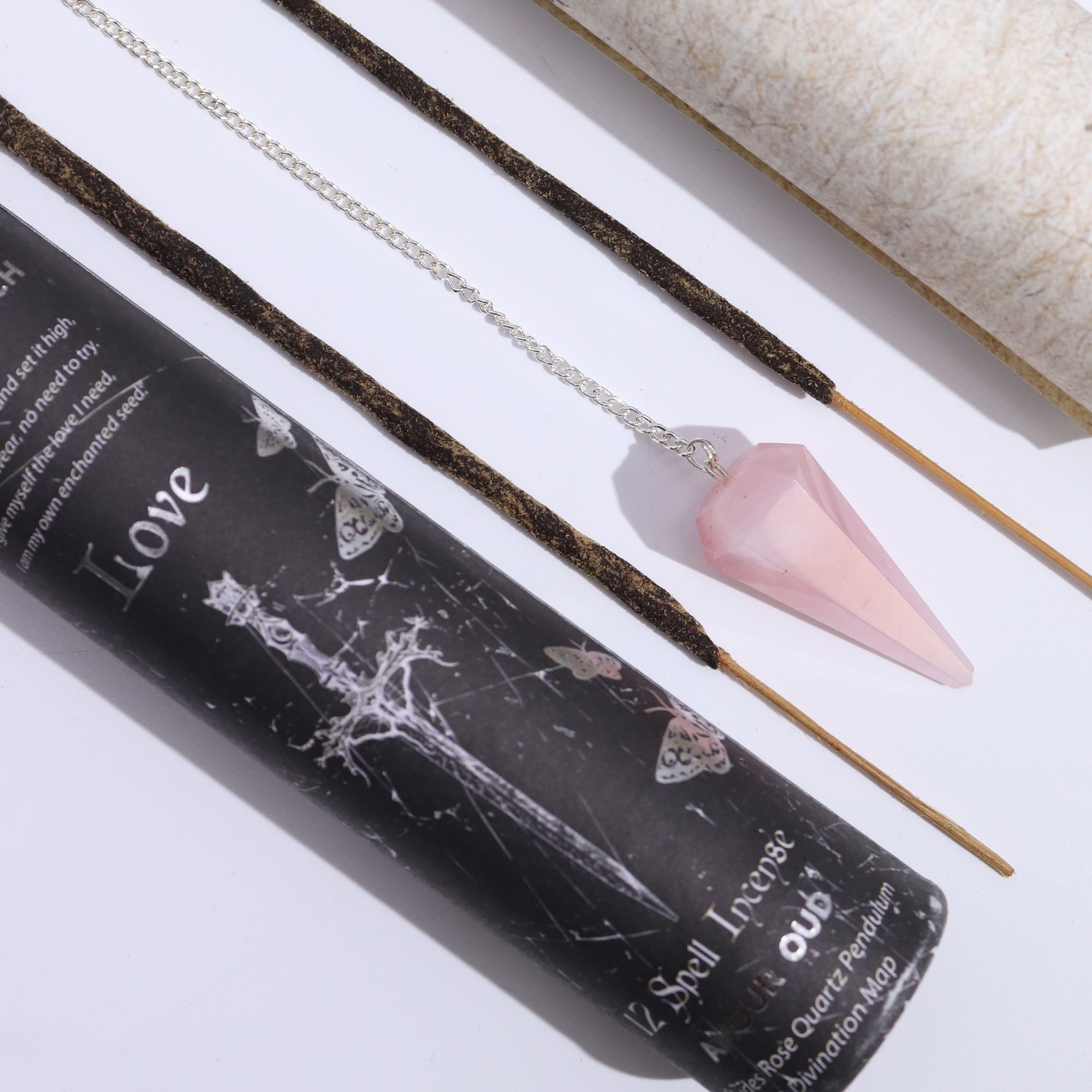 Ancient Witch Spell Incense - Love - Rose Quartz Pendulum - Image 10