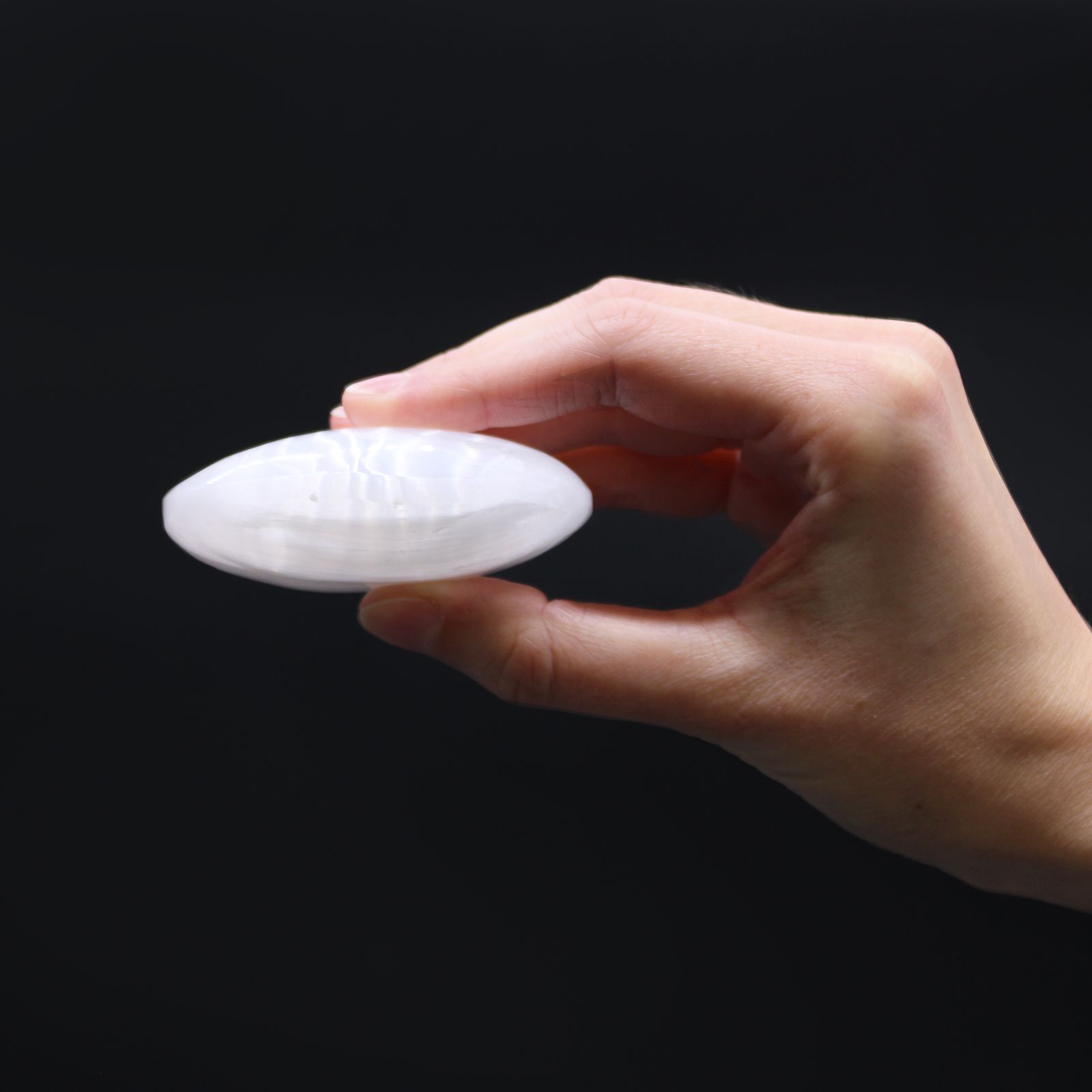 Selenite Palm Stone - 6.5 cm - Image 3