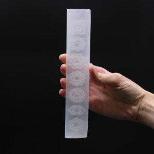 Flat Bar Selenite Charging Plate 20cm - Chakra