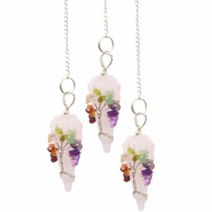Seven Chakra Magic Pendulum – Rose Quartz